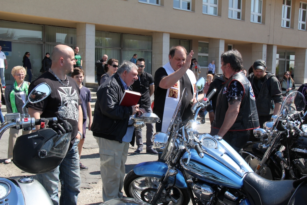 Z "žehnání" motorek v centru Orlové-Lutyně