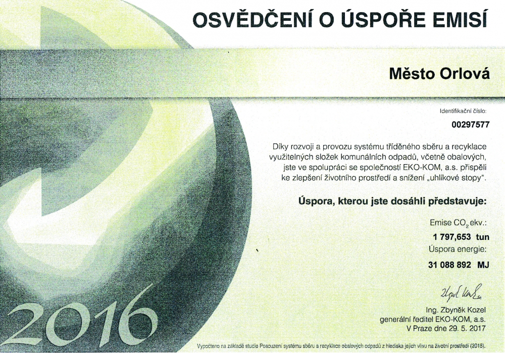 Orlované třídili a dosáhli úspory emisí