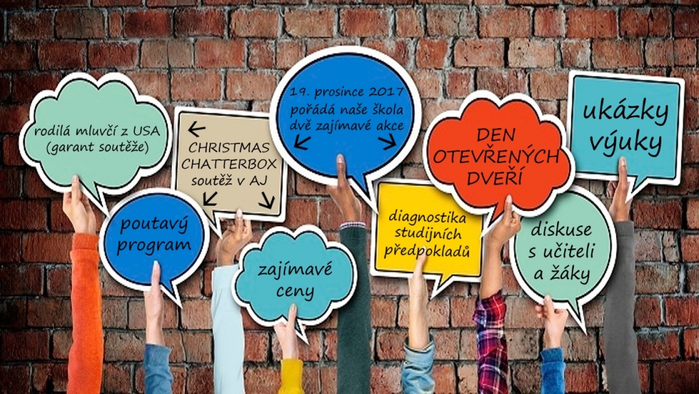 GYMNÁZIUM JANA ŠABRŠULY pořádá dne 19. 12. 2017 dvě zajímavé akce.