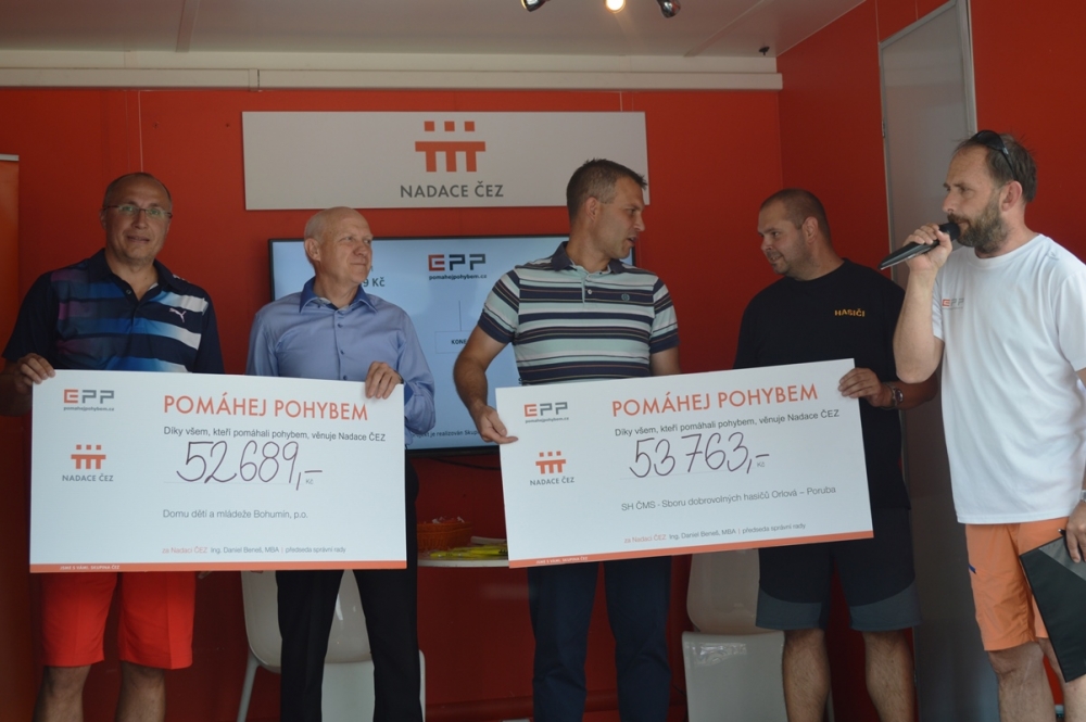 U dětmarovické elekrárny se na Oranžových kolech vyšlapalo přes 100 tisíc pro malé hasiče z Orlové a sportovce z DDM Bohumín