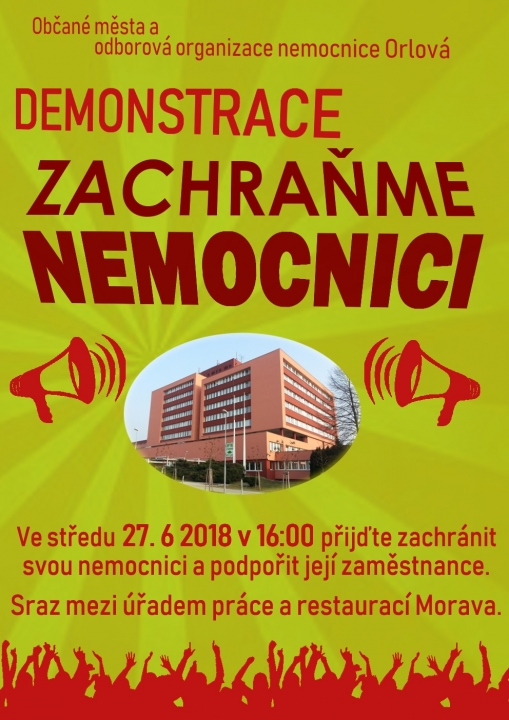 Demonstrace za záchranu nemocnice