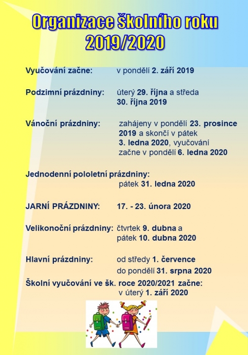 Organizace školního roku 2019/2020