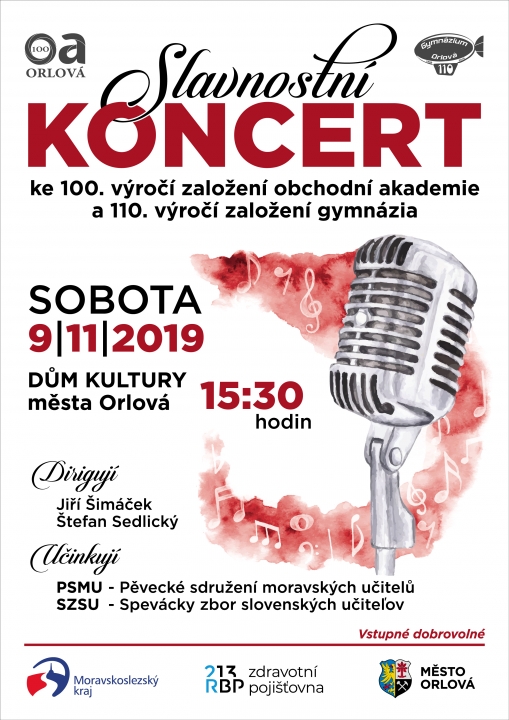 POZVÁNKA NA KONCERT – DALŠÍ PŘIPOMÍNKA K VÝROČÍ ZALOŽENÍ ORLOVSKÝCH ŠKOL