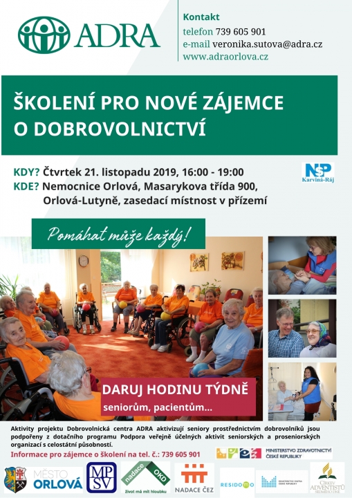 HLEDAJÍ SE DOBROVOLNÍCI