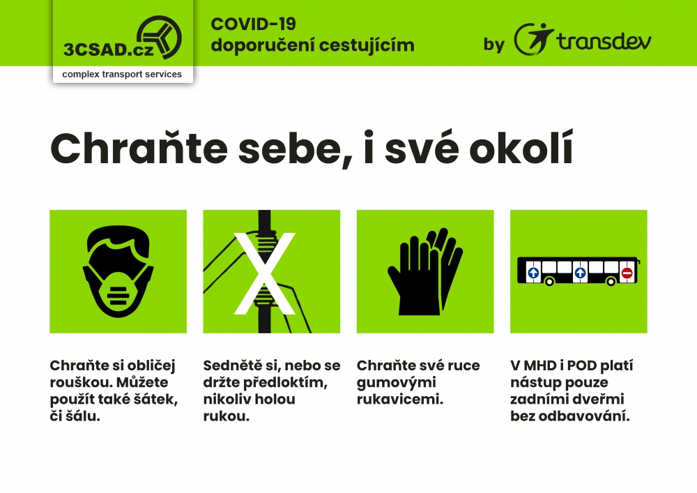 ZMĚNY V DOPRAVĚ - POUŽÍVEJTE ROUŠKY A RUKAVICE!