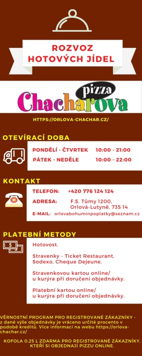 Rozvoz hotových jídel - Chacharova pizza