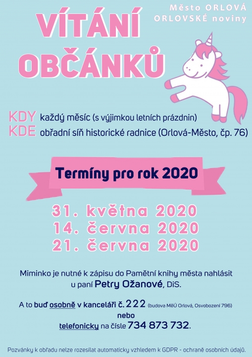 Aktuální termíny vítání občánků