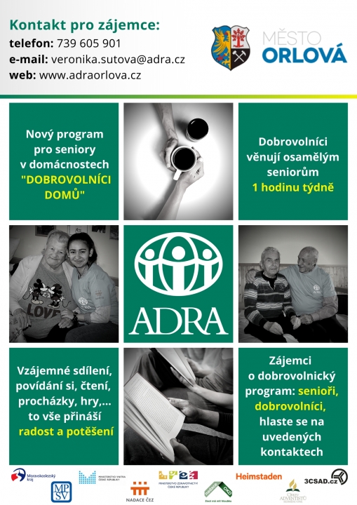 ADRA OTEVÍRÁ NOVÝ DOBROVOLNICKÝ PROGRAM PRO OSAMĚLÉ SENIORY V DOMÁCNOSTECH