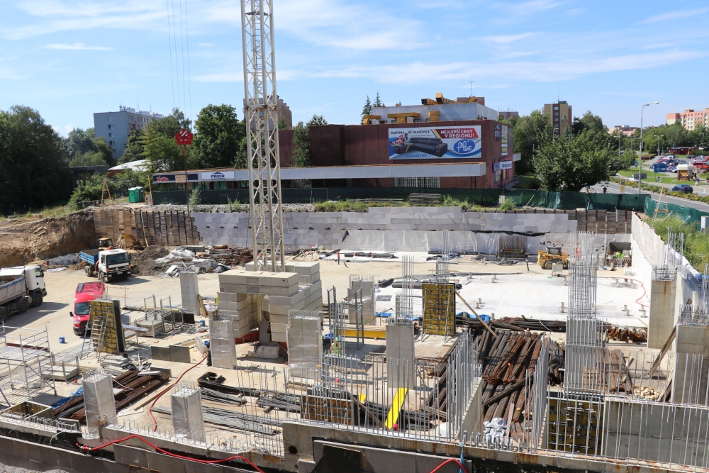 Staveniště nového centra města k 15.7.2020