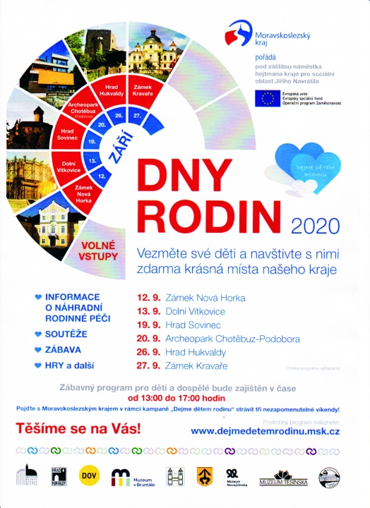 DNY RODIN - SOUBOR KRÁSNÝCH AKCÍ V MORAVSKOSLEZSKÉM KRAJI