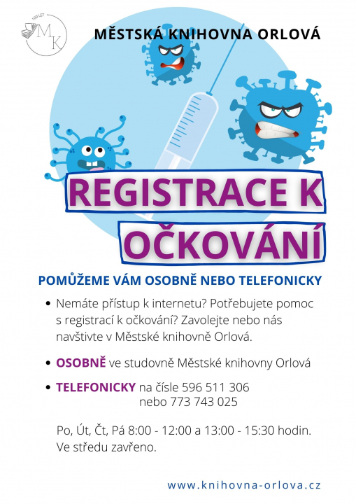 S REGISTRACÍ NA OČKOVÁNÍ TEĎ POMÁHÁ KNIHOVNA
