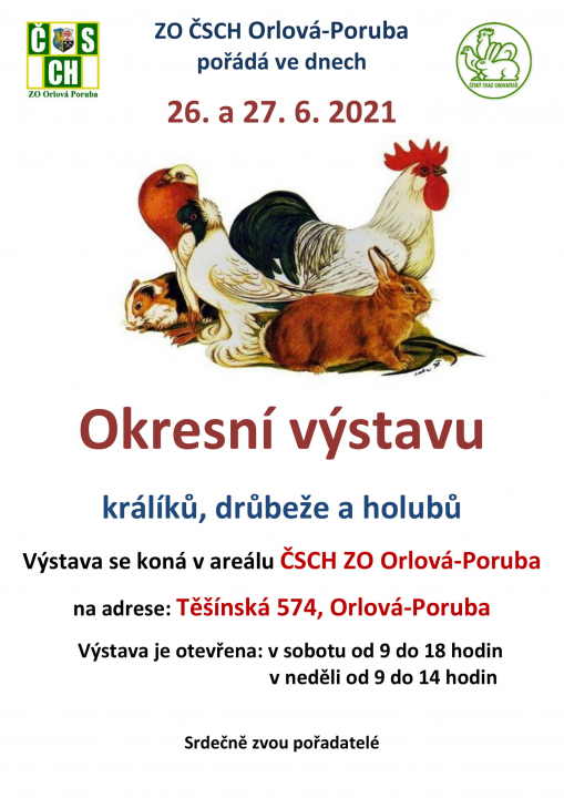 HLASTE SE NA VÝSTAVU KRÁLÍKŮ, DRŮBEŽE A HOLUBŮ!