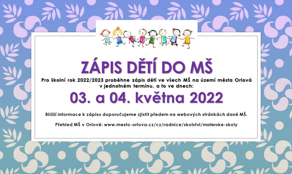 Zápis do MŠ a ZŠ