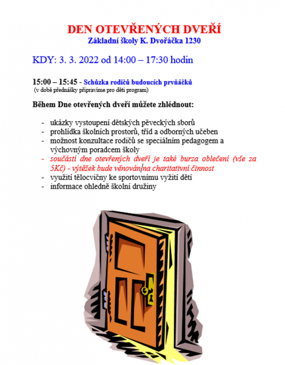 Den otevřených dveří v ZŠ K. Dvořáčka