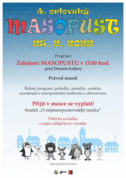4. ORLOVSKÝ MASOPUST UŽ KLEPE NA DVEŘE!