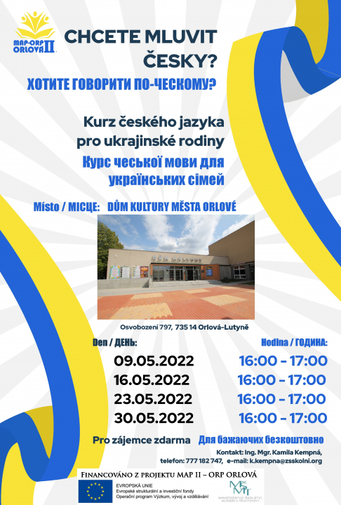 MAP II - Kurz češtiny pro ukrajinské občany