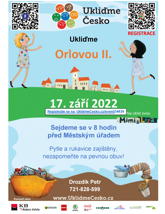 UKLIĎME ORLOVOU PROBĚHNE V SOBOTU 17. ZÁŘÍ 2022