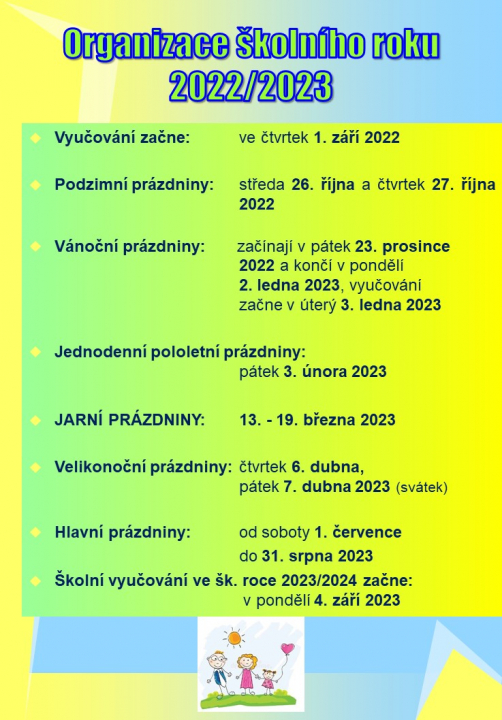 Organizace školního roku 2022/2023