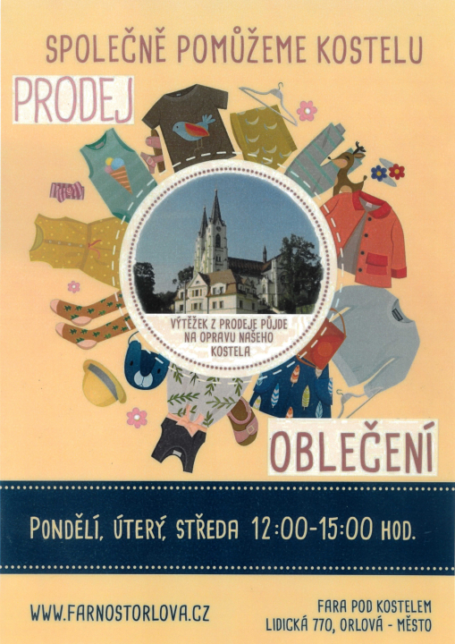 NAKUPTE OBLEČENÍ A PODPOŘTE OPRAVU KOSTELA