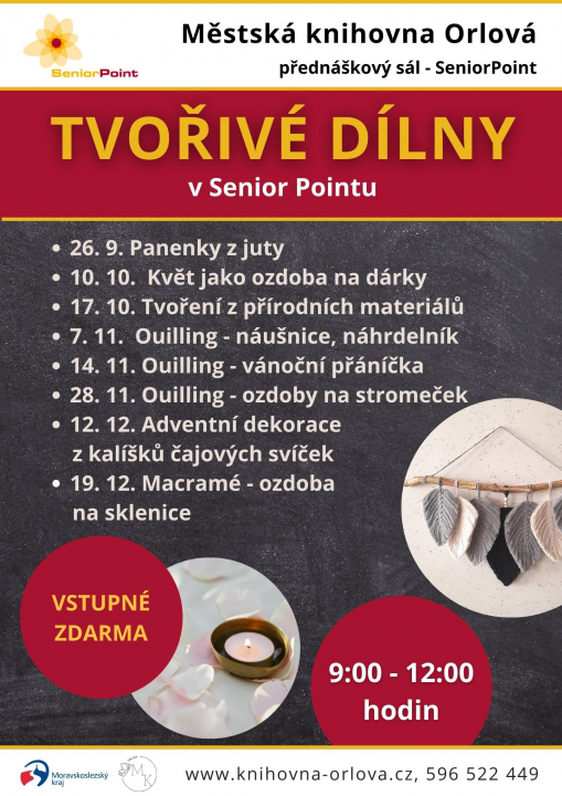 SENIOR POINT POŘÁDÁ TVOŘIVÉ DÍLNY