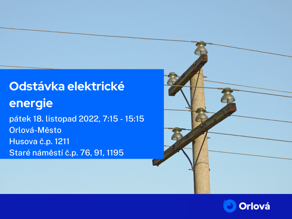 NA JEDNIČCE PROBĚHNE ODSTÁVKA ELEKTRICKÉ ENERGIE