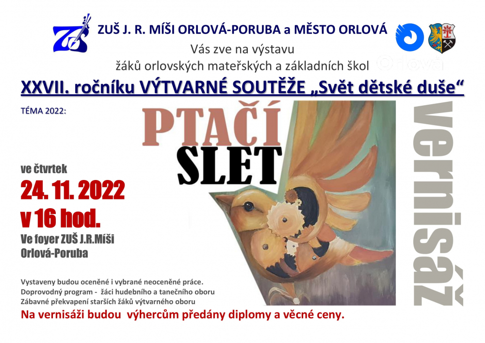 PŘIJĎTE NA PTAČÍ SLET DO ZUŠKY