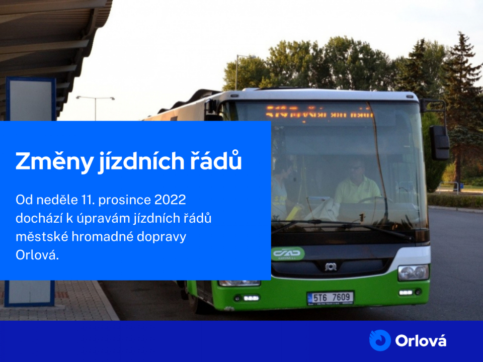 OD NEDĚLE SE ZMĚNÍ JÍZDNÍ ŘÁDY MĚSTSKÉ HROMADNÉ DOPRAVY