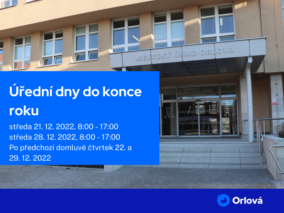 ÚŘEDNÍ DNY DO KONCE ROKU