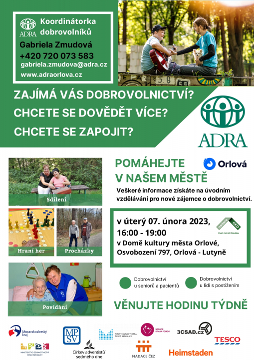 ADRA HLEDÁ NOVÉ DOBROVOLNÍKY A ZVE JE NA ŠKOLENÍ