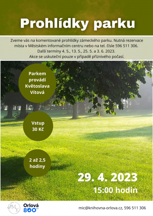 CHCETE SE DOZVĚDĚT VÍCE O ZÁMECKÉM PARKU?