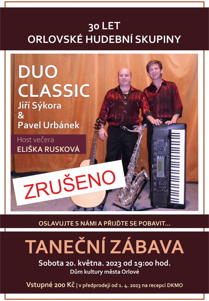 ZÁBAVA V KULTURÁKU JE ZRUŠENA