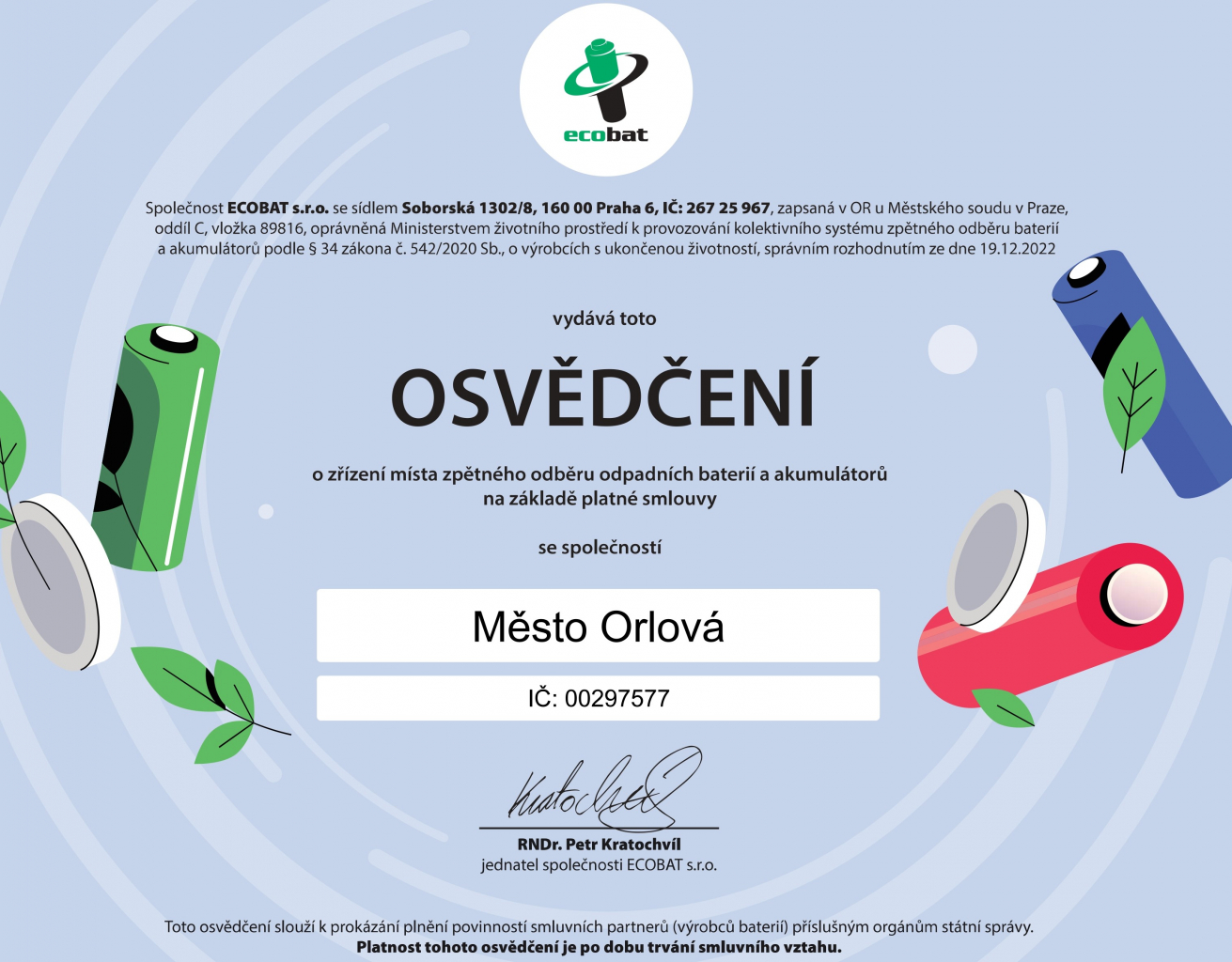 ZPĚTNÝ ODBĚR POUŽITÝCH BATERIÍ MÁ SMYSL