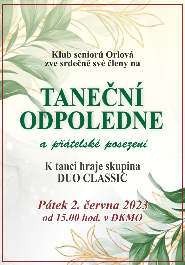 SENIOŘI PROTANČÍ ODPOLEDNE