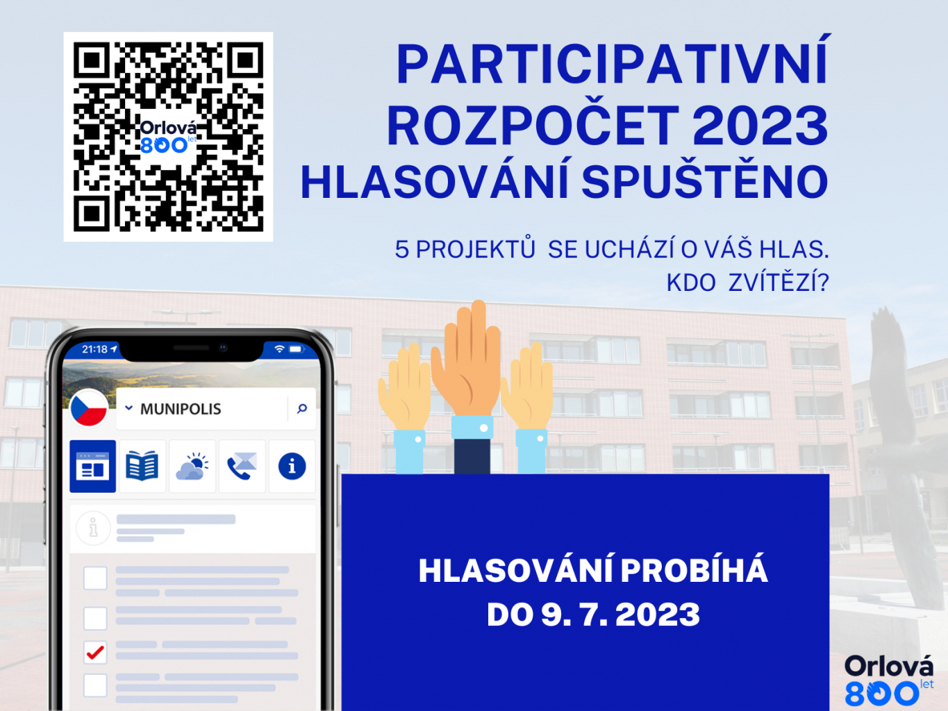 PARTICIPATIVNÍ ROZPOČET 2023: HLASOVÁNÍ BYLO SPUŠTĚNO
