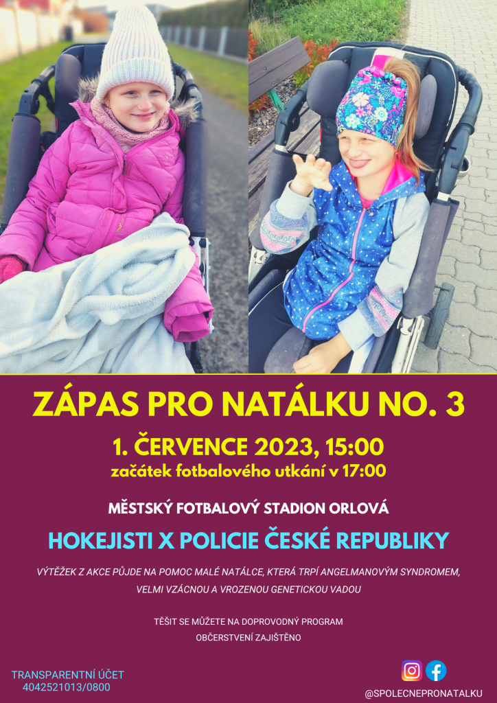 FOTBALOVÝ ZÁPAS PRO NATÁLKU PROBĚHNE JIŽ ZÍTRA