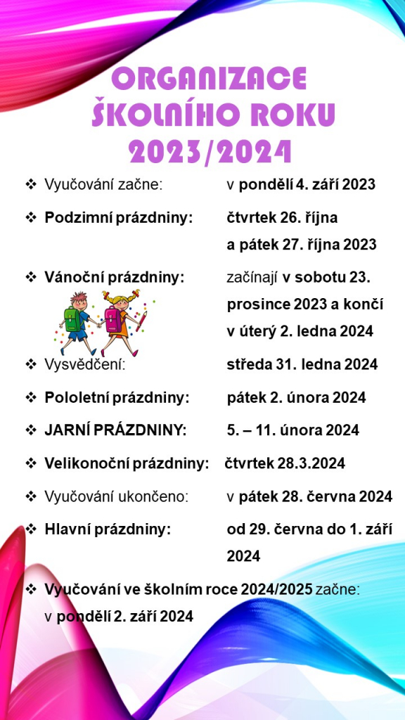 Organizace školního roku 2023/2024