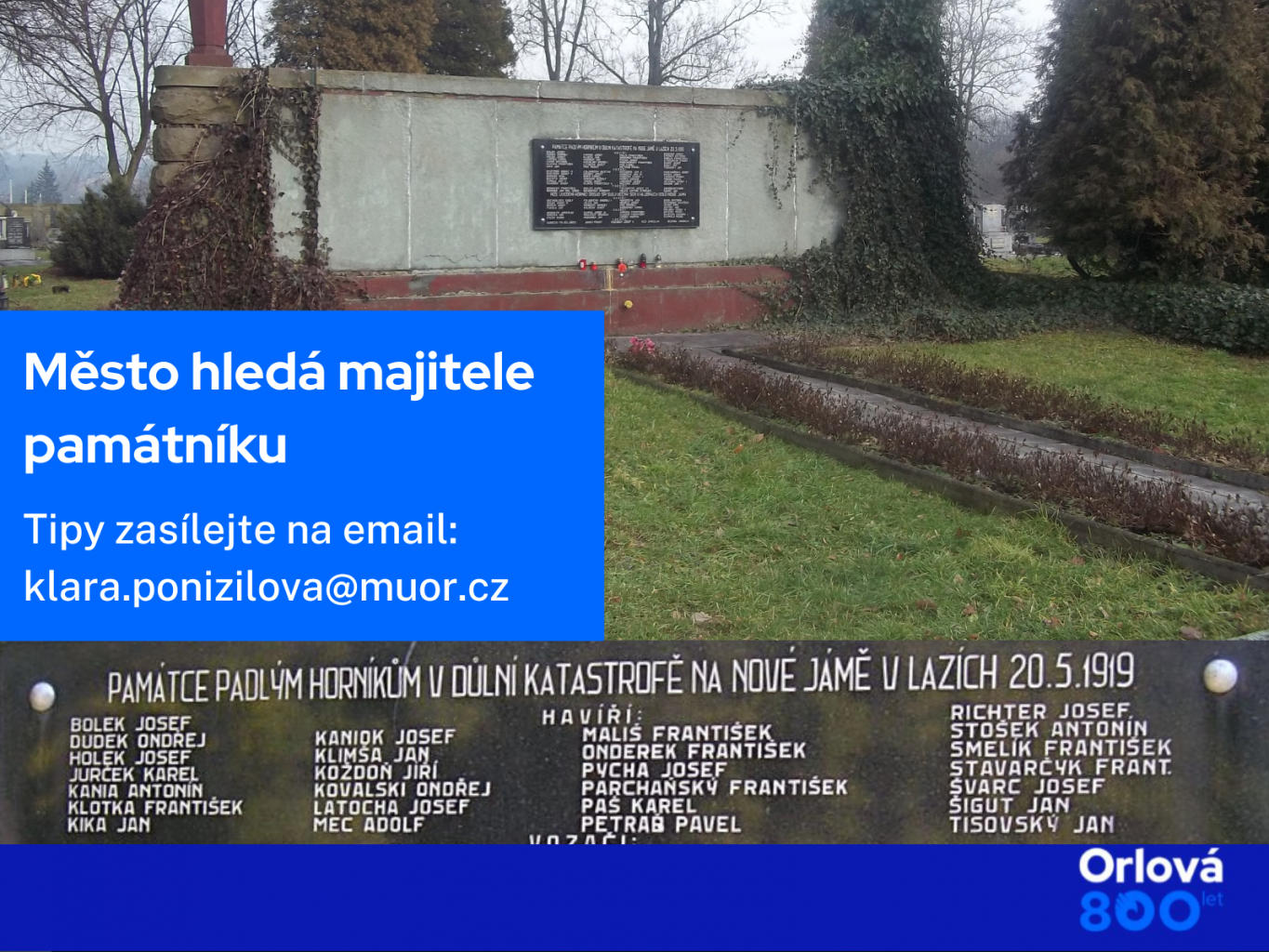 MĚSTO HLEDÁ MAJITELE PAMÁTNÍKU