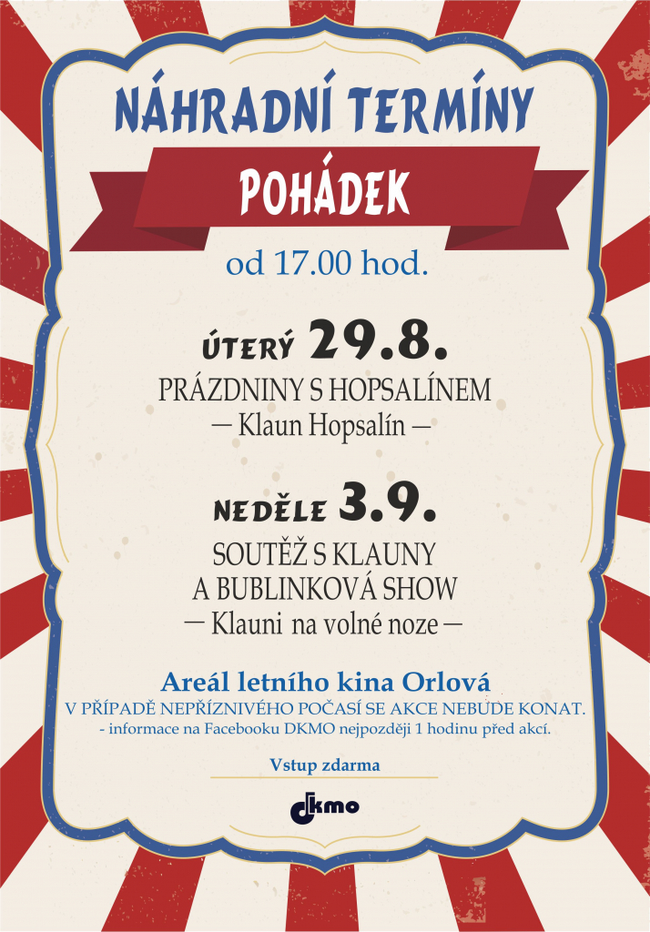 POHÁDKY V LETŇÁKU MAJÍ NÁHRADNÍ TERMÍNY