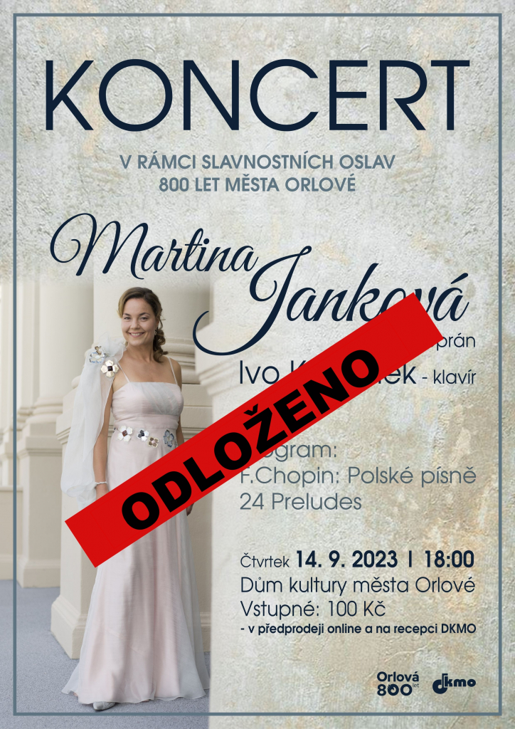 KONCERT MARTINY JANKOVÉ JE ODLOŽEN