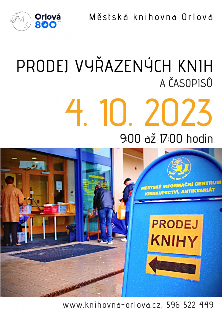 PRODEJ VYŘAZENÝCH KNIH A ČASOPISŮ PROBĚHNE VE STŘEDU