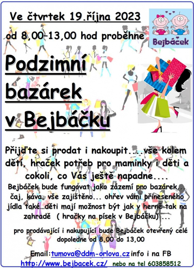 PODZIMNÍ BAZÁREK LÁKÁ K NÁVŠTĚVE