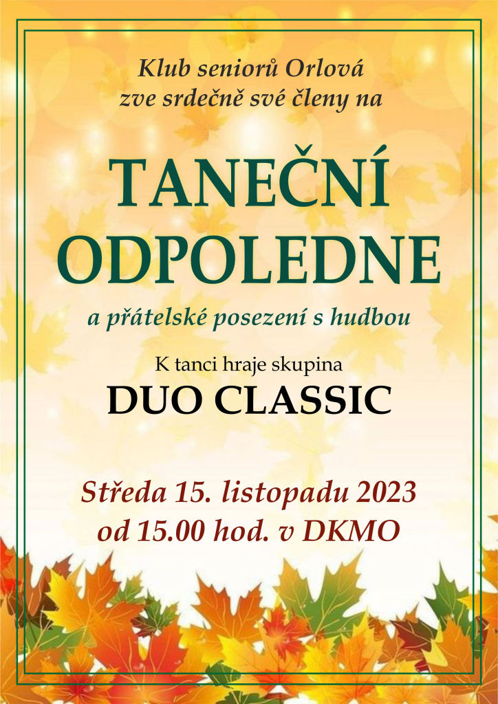 SENIOŘI PROTANČÍ ODPOLEDNE