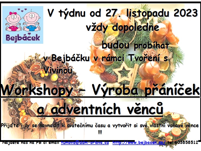 PŘIJĎTE NASÁT VÁNOČNÍ ATMOSFÉRU DO BEJBÁČKU