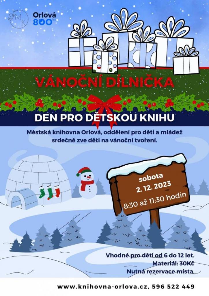 KNIHOVNA POŘÁDÁ VÁNOČNÍ TVOŘENÍ PRO DĚTI
