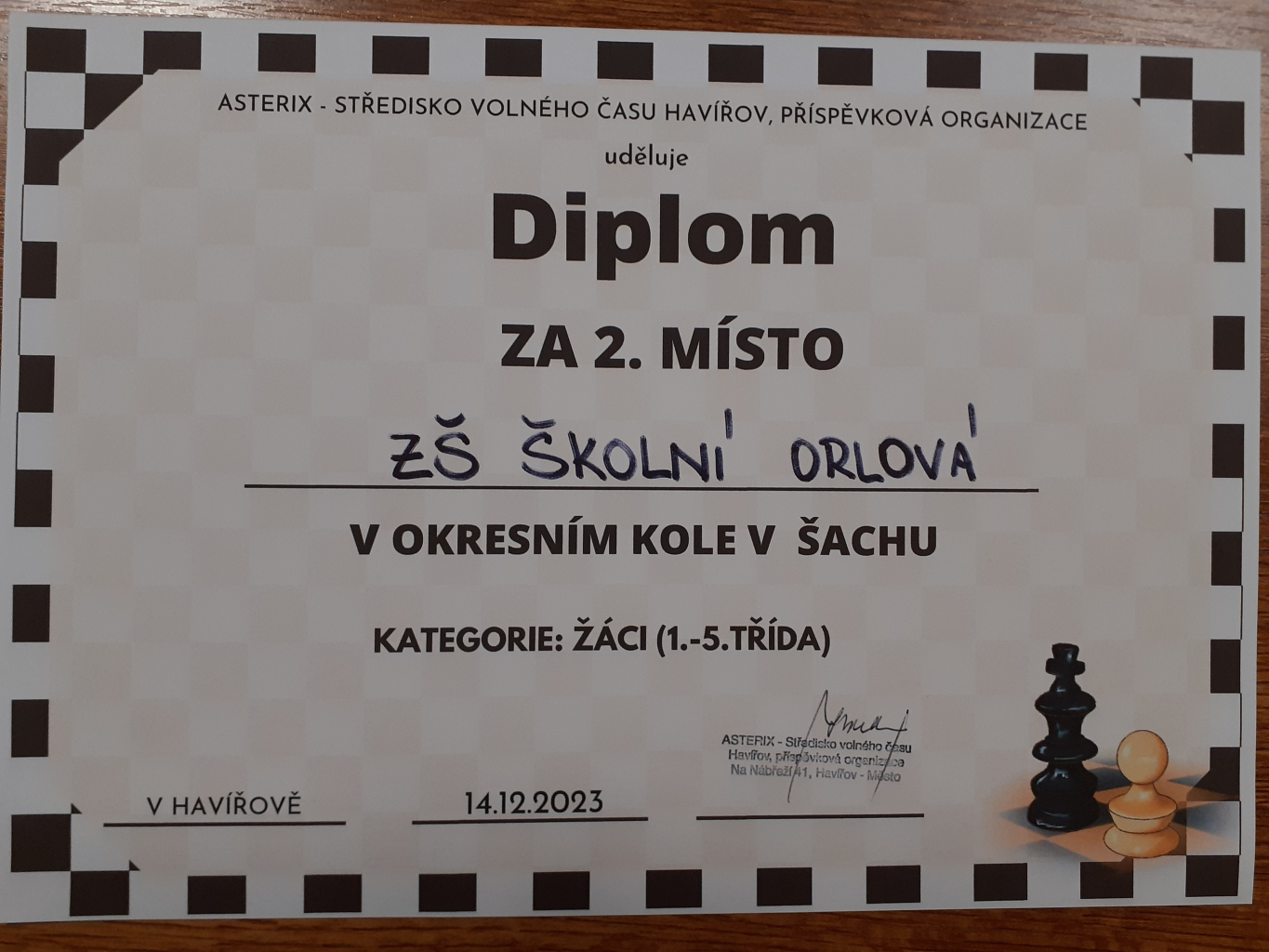 ZŠ Školní postoupila do krajského finále