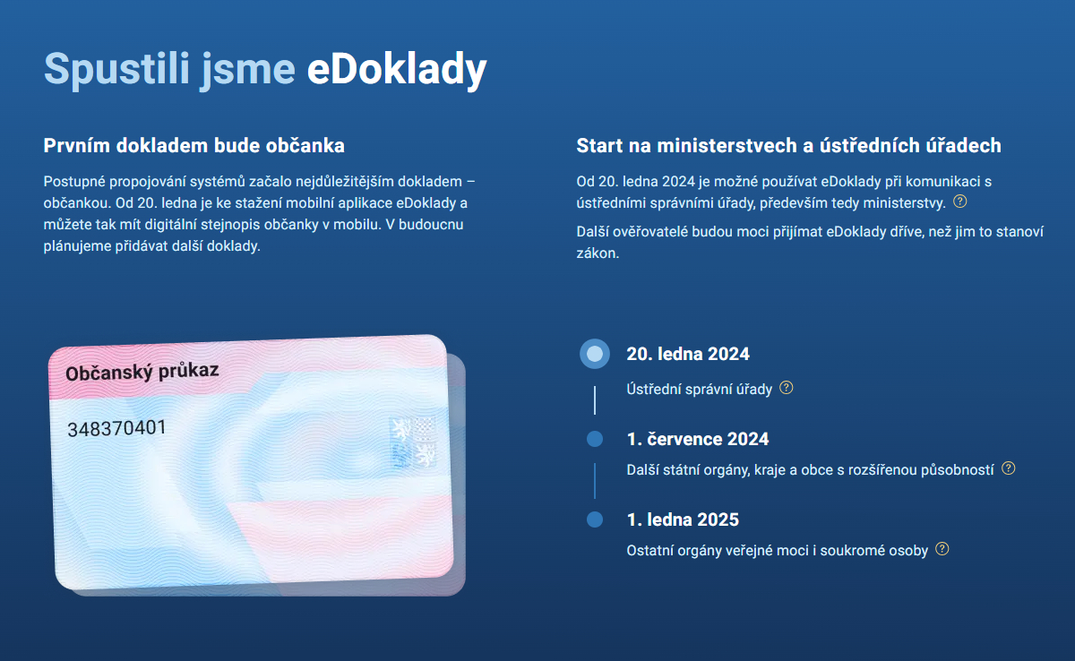 OBČANSKÝ PRŮKAZ V MOBILU? ANO, DÍKY NOVÉ MOBILNÍ APLIKACI EDOKLADY