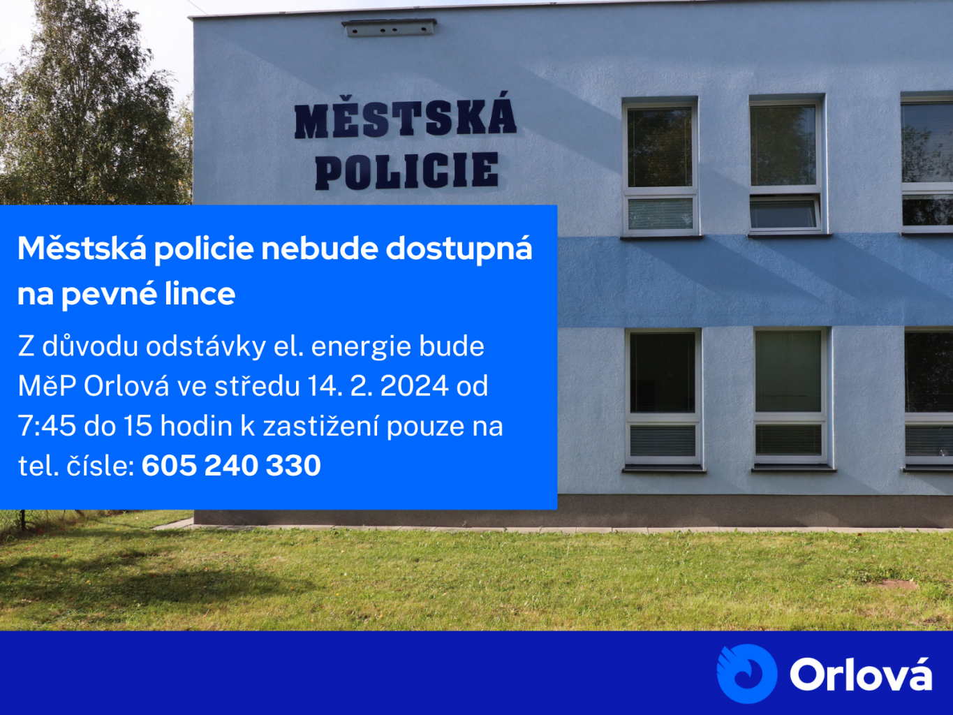 MĚSTSKÁ POLICIE NEBUDE DOSTUPNÁ NA PEVNÉ LINCE