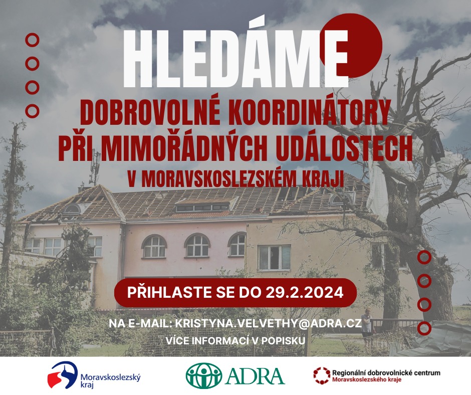 STAŇTE SE DOBROVOLNÝM KOORDINÁTOREM PŘI MIMOŘÁDNÝCH UDÁLOSTECH