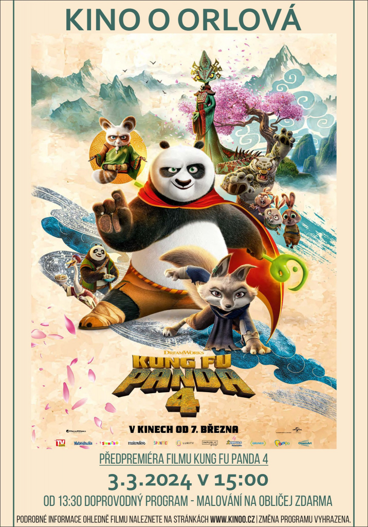 KINO O PROMÍTNE PŘEDPREMIÉRU FILMU KUNG FU PANDA 4