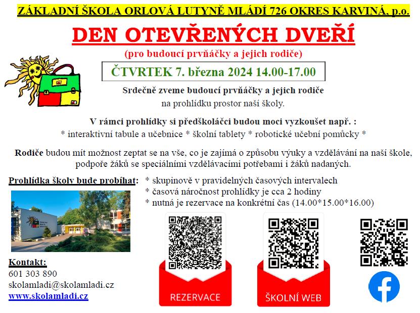 ZVEME BUDOUCÍ PRVŇÁČKY NA DEN OTEVŘENÝCH DVEŘÍ